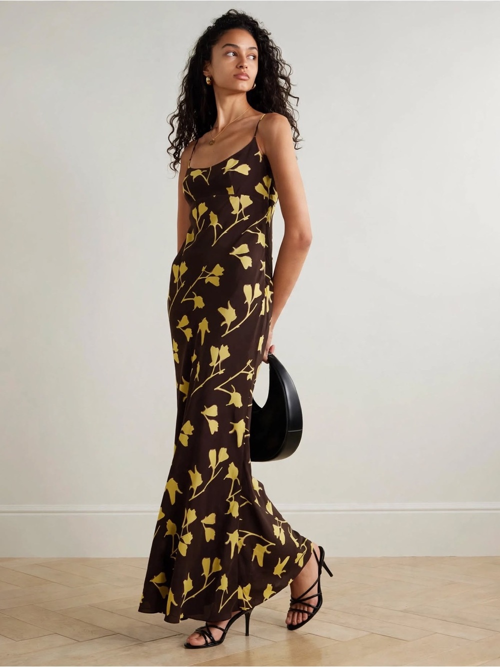 STAUD Dinah floral-print crepe maxi dress size 6